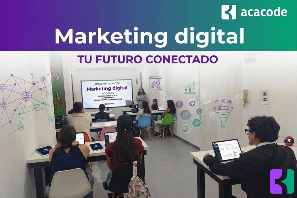 Curso Marketing Digital - acacode: estudiantes aprendiendo estrategia digital